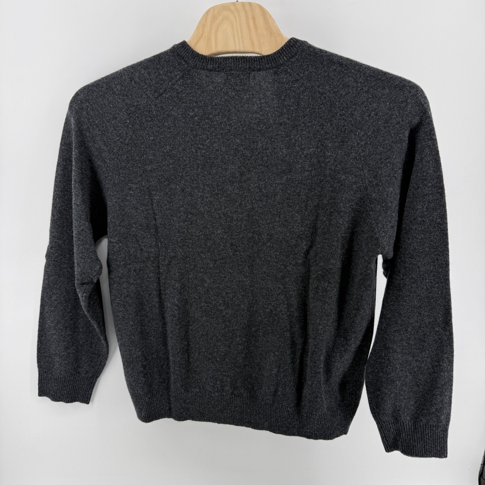 LL Bean Mens Lambswool V-Neck Sweater Charcoal Grey L-REG 264789 New With Tags - Picture 4 of 7